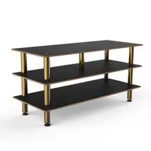 Mogogo - Modular 71" x 29.5" x 35" Black Marble / Brushed Brass Midhole Display Unit - MGCMLB09MBXF