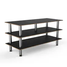 Mogogo - Modular 71" x 29.5" x 35" Bamboo / Brushed Stainless Steel Midhole Display Unit - MGCMLB09BSXF
