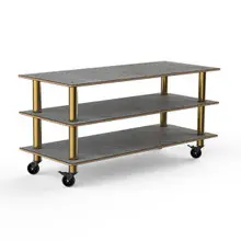 Mogogo - Modular 71" x 29.5" x 35" Grey Slate / Brushed Brass Classic Large Unit W/ Casters - MGCMLX01GBXW