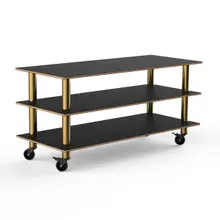 Mogogo - Modular 71" x 29.5" x 35" Black Marble / Brushed Brass Classic Large Unit W/ Casters - MGCMLX01MBXW