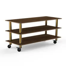 Mogogo - Modular 71" x 29.5" x 35" Mango Wood / Brushed Brass Classic Large Unit W/ Casters - MGCMLX01WBXW