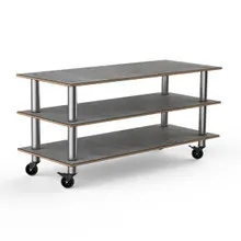 Mogogo - Modular 71" x 29.5" x 35" Grey Slate / Brushed Stainless Steel Classic Large Unit W/ Casters - MGCMLX01GSXW