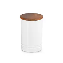 Le Creuset - White 0.77L Storage Canister With Wooden Lid