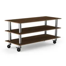 Mogogo - Modular 71" x 29.5" x 35" Mango Wood / Brushed Stainless Steel Classic Large Unit W/ Casters - MGCMLX01WSXW