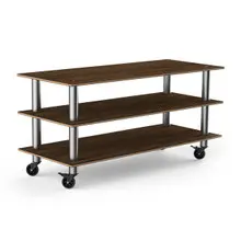 Mogogo - Modular 71" x 29.5" x 35" Bamboo / Brushed Stainless Steel Classic Large Unit W/ Casters - MGCMLX01BSXW