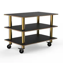 Mogogo - Modular 47" x 29.5" x 35" Black Marble / Brushed Brass Classic Medium Unit W/ Casters - MGCMLX02MBXW