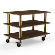 Mogogo - Modular 47" x 29.5" x 35" Mango Wood / Brushed Brass Classic Medium Unit W/ Casters - MGCMLX02WBXW