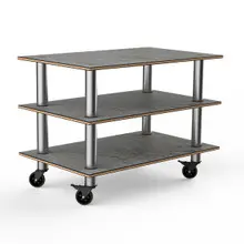 Mogogo - Modular 47" x 29.5" x 35" Grey Slate / Brushed Stainless Steel Classic Medium Unit W/ Casters - MGCMLX02GSXW