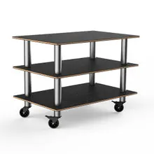 Mogogo - Modular 47" x 29.5" x 35" Black Marble / Brushed Stainless Steel Classic Medium Unit W/ Casters - MGCMLX02MSXW