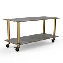 Mogogo - Modular 71" x 29.5" x 35" Grey Slate / Brushed Brass Standard Large Unit W/ Casters - MGCMDX01GBXW