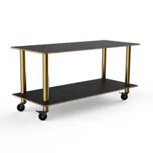 Mogogo - Modular 71" x 29.5" x 35" Black Marble / Brushed Brass Standard Large Unit W/ Casters - MGCMDX01MBXW