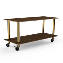 Mogogo - Modular 71" x 29.5" x 35" Mango Wood / Brushed Brass Standard Large Unit W/ Casters - MGCMDX01WBXW