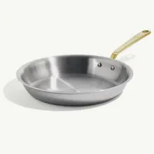 Made In - 12" Stainless Clad 5-Ply Frying Pan With Antique Brass Handle