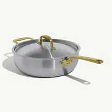 Made In - 5QT Stainless Clad 5-Ply Saucier With Antique Brass Handle