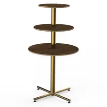 Mogogo - Polo 30" x 55" Mango Wood / Brushed Brass Round Display Table - MGCPPR01WBXX