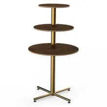 Mogogo - Polo 30" x 55" Bamboo / Brushed Brass Round Display Table - MGCPPR01BBXX