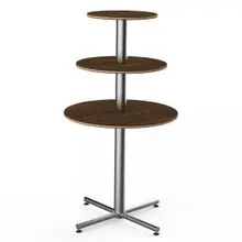 Mogogo - Polo 30" x 55" Mango Wood / Brushed Stainless Steel Round Display Table - MGCPPR01WSXX