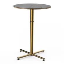 Mogogo - Polo 30" x 42" Grey Slate / Brushed Brass Round Bar Table - MGCPBR01GBXX