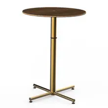Mogogo - Polo 30" x 42" Mango Wood / Brushed Brass Round Bar Table - MGCPBR01WBXX