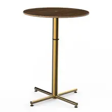 Mogogo - Polo 30" x 42" Bamboo / Brushed Brass Round Bar Table - MGCPBR01BBXX