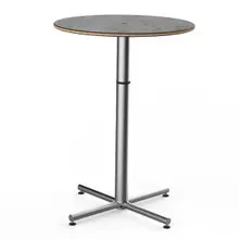 Mogogo - Polo 30" x 42" Grey Slate / Brushed Stainless Steel Round Bar Table - MGCPBR01GSXX