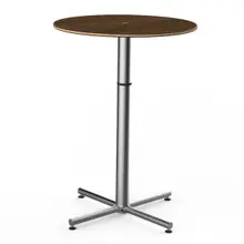 Mogogo - Polo 30" x 42" Mango Wood / Brushed Stainless Steel Round Bar Table - MGCPBR01WSXX