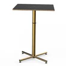 Mogogo - Polo 30" x 30" x 42" Black Marble / Brushed Brass Square Bar Table - MGCPBS01MBXX