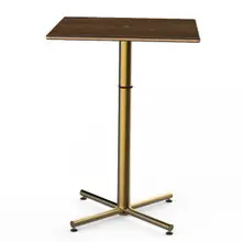 Mogogo - Polo 30" x 30" x 42" Mango Wood / Brushed Brass Square Bar Table - MGCPBS01WBXX