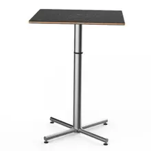Mogogo - Polo 30" x 30" x 42" Black Marble / Brushed Stainless Steel Square Bar Table - MGCPBS01MSXX