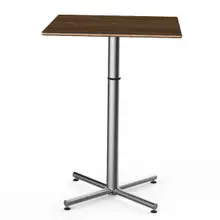 Mogogo - Polo 30" x 30" x 42" Bamboo / Brushed Stainless Steel Square Bar Table - MGCPBS01BSXX
