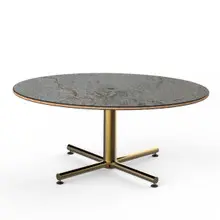 Mogogo - Polo 42.5" x 30" x 18" Grey Slate / Brushed Brass Oval Coffee Table - MGCPFV01GBXX