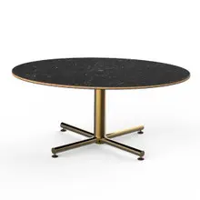 Mogogo - Polo 42.5" x 30" x 18" Black Marble / Brushed Brass Oval Coffee Table - MGCPFV01MBXX