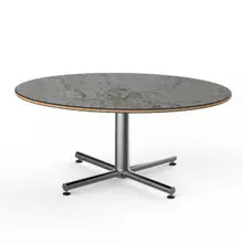Mogogo - Polo 42.5" x 30" x 18" Grey Slate / Brushed Stainless Steel Oval Coffee Table - MGCPFV01GSXX