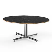 Mogogo - Polo 42.5" x 30" x 18" Black Marble / Brushed Stainless Steel Oval Coffee Table - MGCPFV01MSXX
