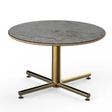 Mogogo - Polo 30" x 18" Grey Slate / Brushed Brass Round Coffee Table - MGCPFR01GBXX
