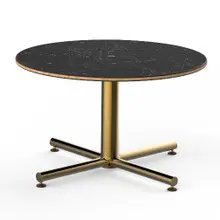 Mogogo - Polo 30" x 18" Black Marble / Brushed Brass Round Coffee Table - MGCPFR01MBXX