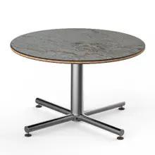Mogogo - Polo 30" x 18" Grey Slate / Brushed Stainless Steel Round Coffee Table - MGCPFR01GSXX