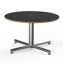 Mogogo - Polo 30" x 18" Black Marble / Brushed Stainless Steel Round Coffee Table - MGCPFR01MSXX