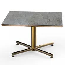 Mogogo - Polo 30" x 30" x 18" Grey Slate / Brushed Brass Square Coffee Table - MGCPFS01GBXX