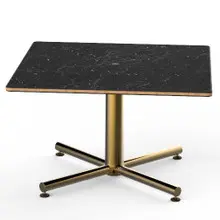 Mogogo - Polo 30" x 30" x 18" Black Marble / Brushed Brass Square Coffee Table - MGCPFS01MBXX