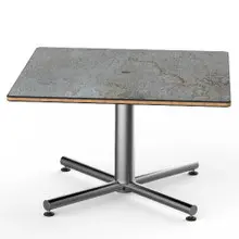 Mogogo - Polo 30" x 30" x 18" Grey Slate / Brushed Stainless Steel Square Coffee Table - MGCPFS01GSXX