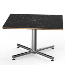 Mogogo - Polo 30" x 30" x 18" Black Marble / Brushed Stainless Steel Square Coffee Table - MGCPFS01MSXX