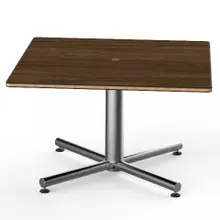 Mogogo - Polo 30" x 30" x 18" Mango Wood / Brushed Stainless Steel Square Coffee Table - MGCPFS01WSXX