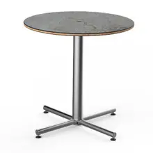 Mogogo - Polo 30" x 29" Grey Slate / Brushed Stainless Steel Round Bistro Table - MGCPRR01GSXX