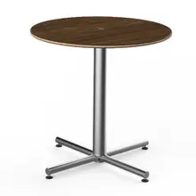 Mogogo - Polo 30" x 29" Bamboo  / Brushed Stainless Steel Round Bistro Table - MGCPRR01BSXX
