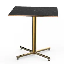 Mogogo - Polo 30" x 30" x 29" Black Marble / Brushed Brass Square Bistro Table - MGCPRS01MBXX