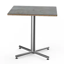 Mogogo - Polo 30" x 30" x 29" Grey Slate / Brushed Stainless Steel Square Bistro Table - MGCPRS01GSXX