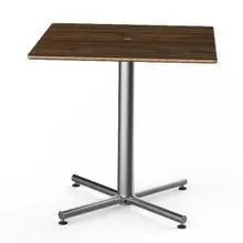 Mogogo - Polo 30" x 30" x 29" Mango Wood / Brushed Stainless Steel Square Bistro Table - MGCPRS01WSXX
