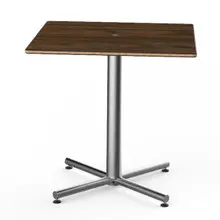 Mogogo - Polo 30" x 30" x 29" Bamboo / Brushed Stainless Steel Square Bistro Table - MGCPRS01BSXX