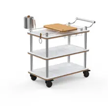 Mogogo - Roll'n 41" x 21" x 40.5" Bamboo / Brushed Stainless Steel Mixology Cart - MGCRNX16BSXX